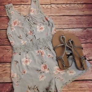Kendall and Kylie Blue Flower Romper